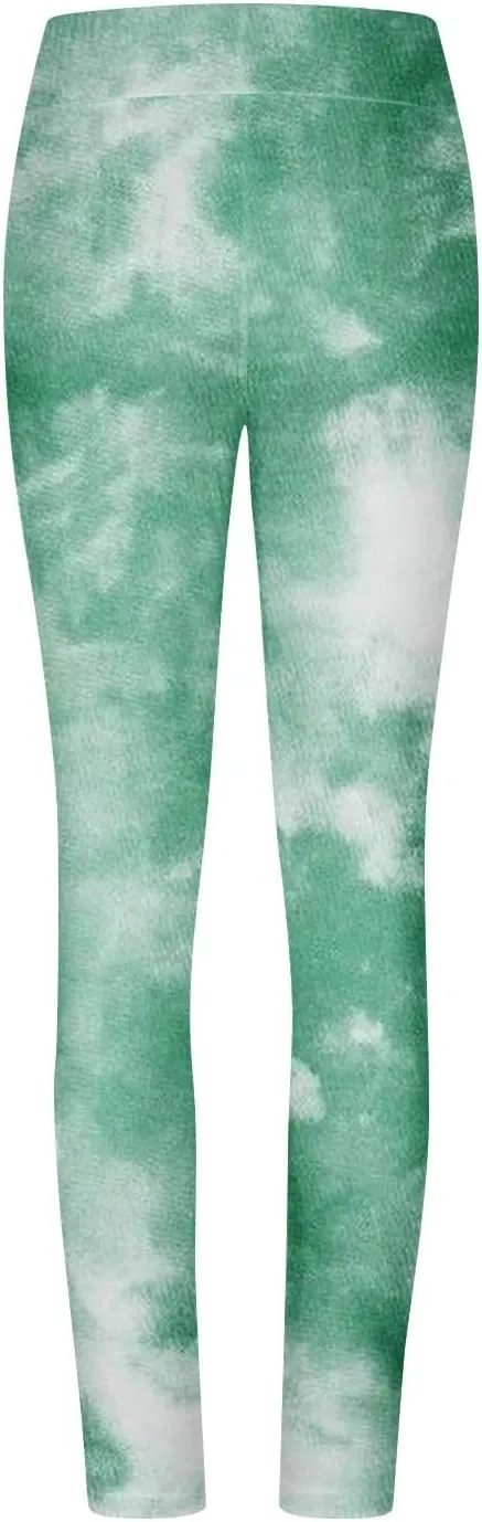 BZGTZT Tie Dye Hidden Scrunch Leggings for Women Tummy Control Butt Lifting Yoga Pants High Waist Compression Workout Tight
