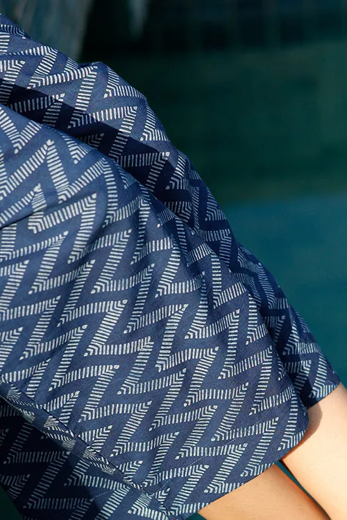 Dharan "Nova Pants" Indigo Block Printed Pants