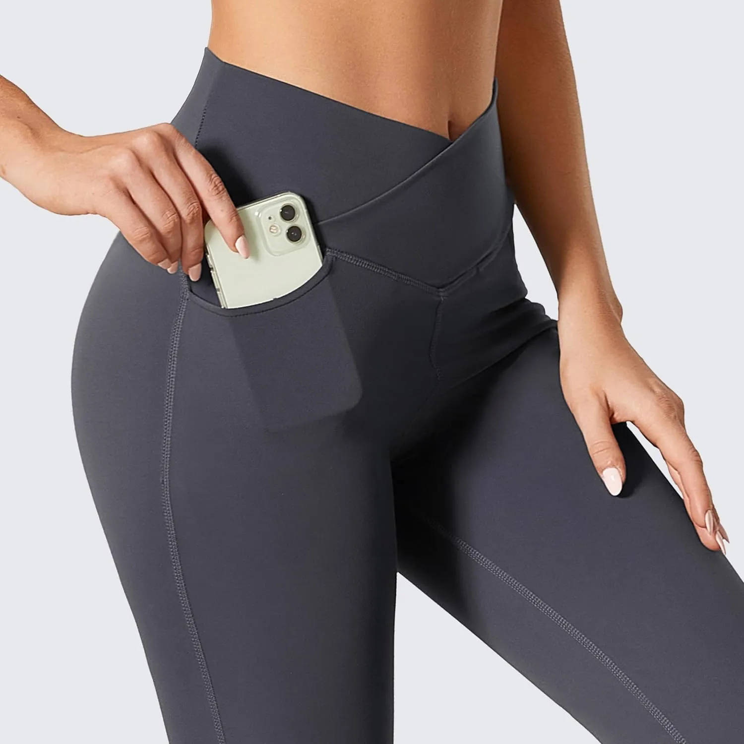 JADD Womens Flare Yoga Pants with Pockets Crossover High Waisted Bootcut Flare Leggings Tummy Control Workout Dress Pants
