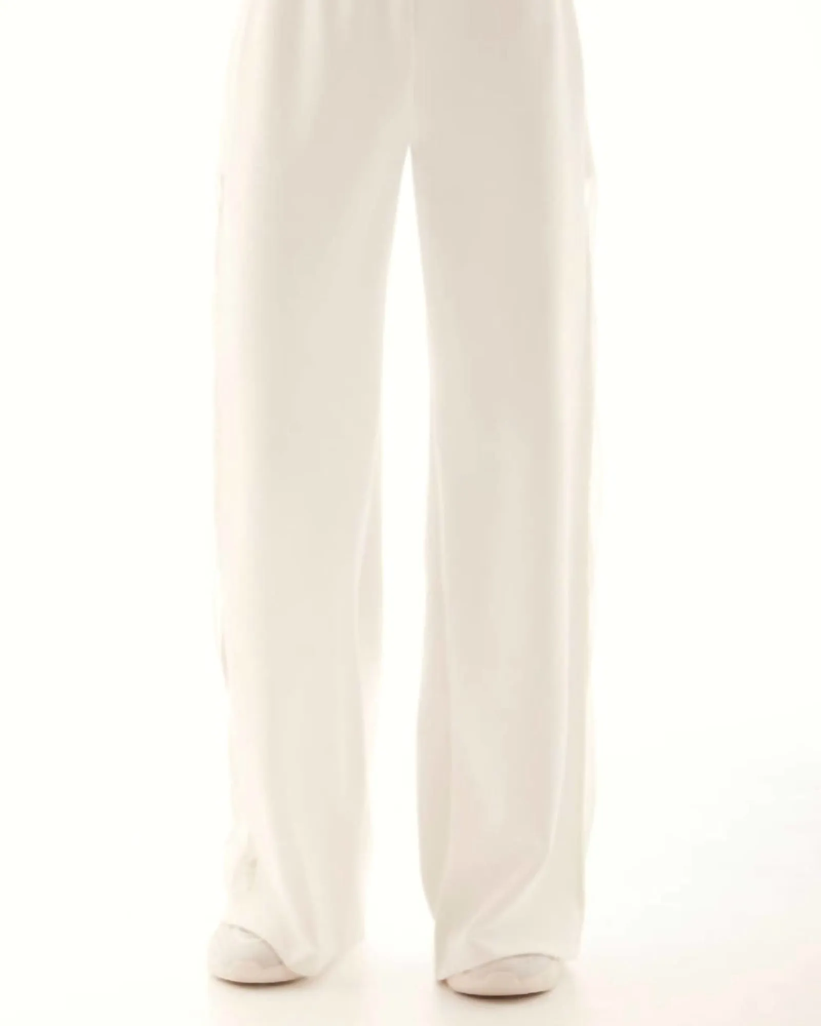 Kenzie Mesh Stripe Wide Leg Pant in Cream | Cream