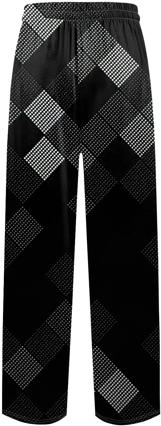 Men's Casual Drawstring Striped Pants Comfy Yoga Jogger Sweatpants 2024 Trendy Elastic Waist Trouser with Pockets