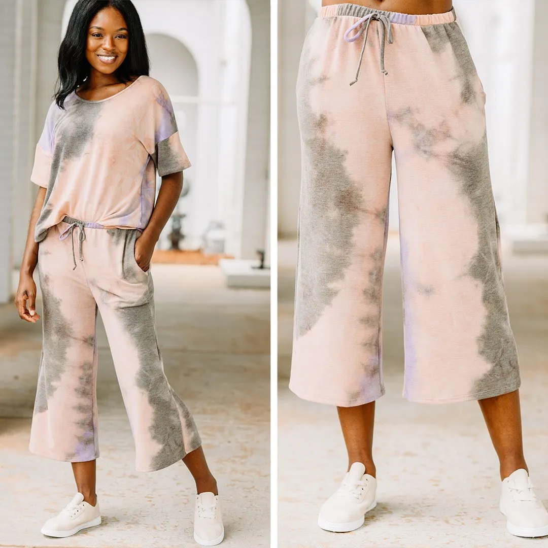 Wild Claims Mauve Pink Tie Dye Crop Pants