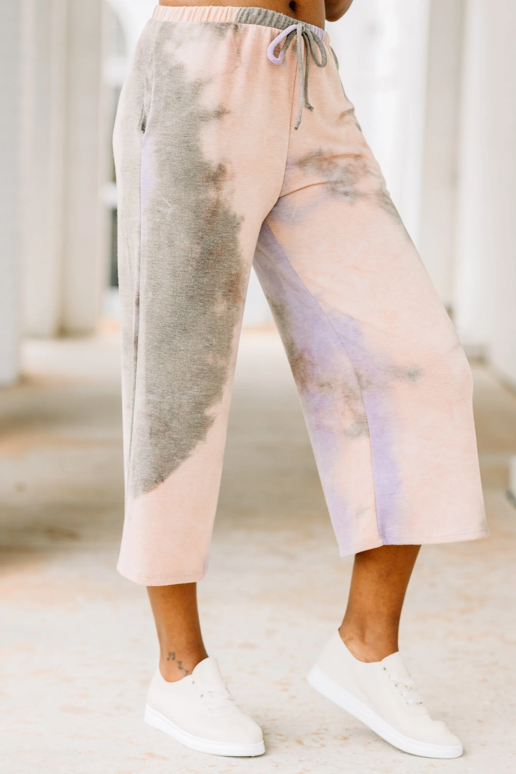 Wild Claims Mauve Pink Tie Dye Crop Pants