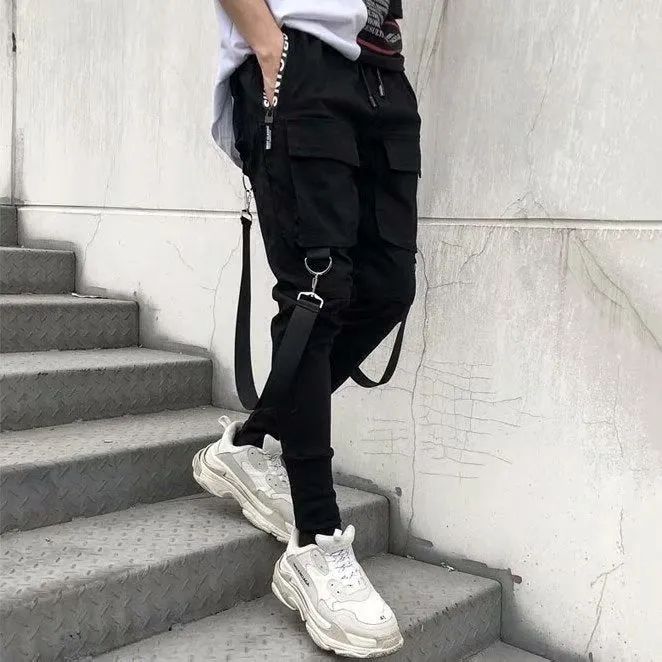 xiangtuibao - Functional Overalls Casual Loose Trousers