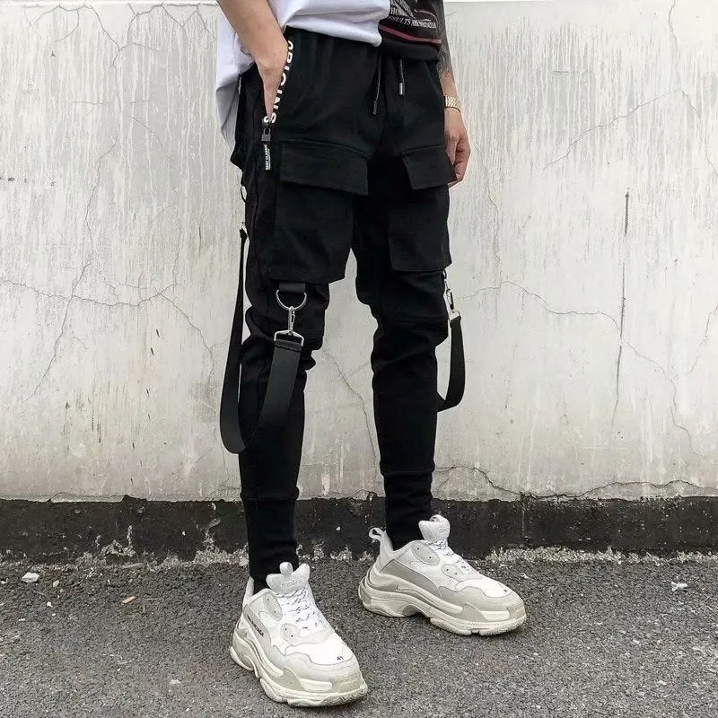 xiangtuibao - Functional Overalls Casual Loose Trousers