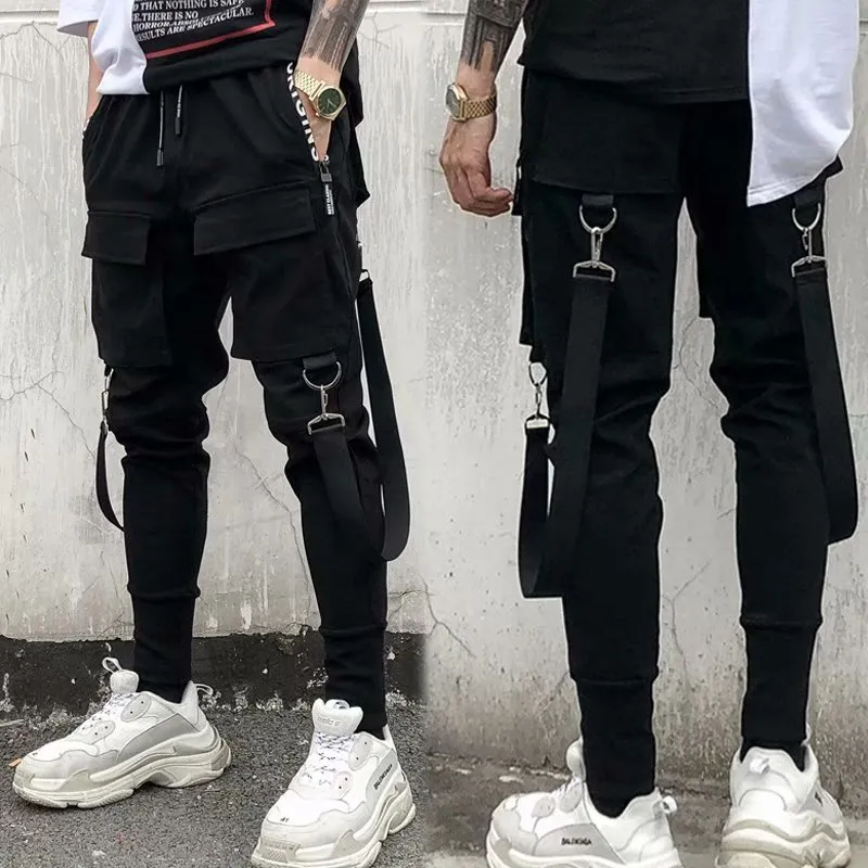 xiangtuibao - Functional Overalls Casual Loose Trousers