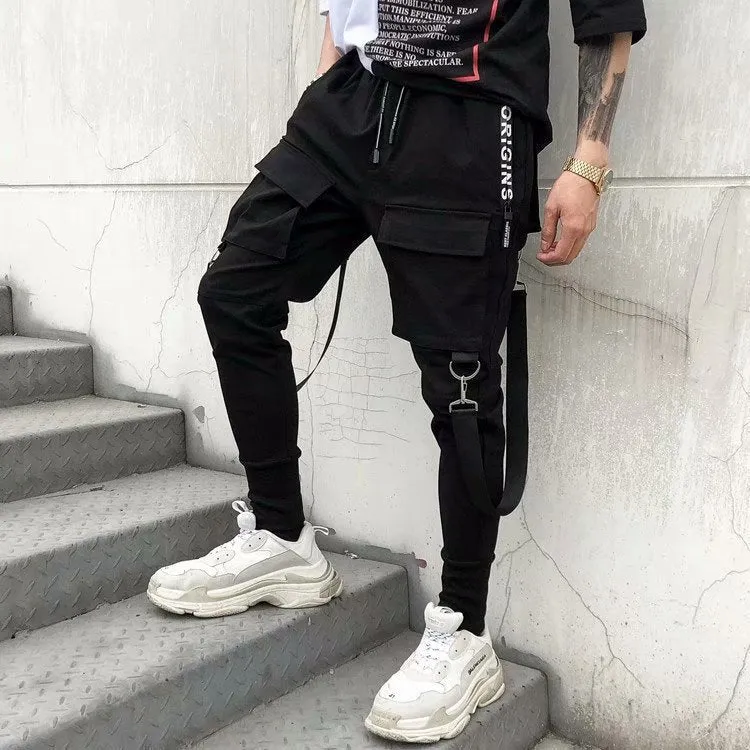 xiangtuibao - Functional Overalls Casual Loose Trousers
