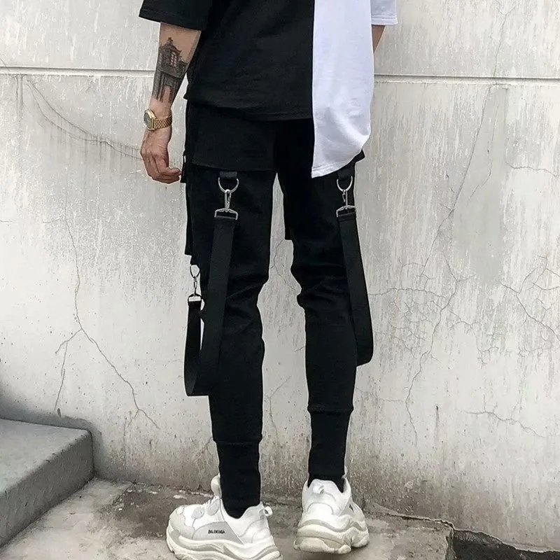 xiangtuibao - Functional Overalls Casual Loose Trousers